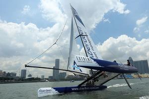 Team Aberdeen Singapore will race in Marina Bay for Act 1, Singapore 2014 - Extreme Sailing Series™ photo copyright Aberdeen Asset Management taken at  and featuring the  class