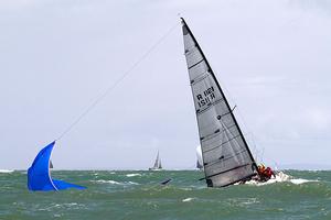 The big blue kite of Executive Decision won that battle. - Club Marine Series photo copyright Teri Dodds http://www.teridodds.com taken at  and featuring the  class