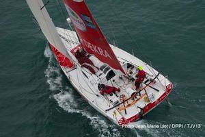 Class 40 Groupe Picoty / Jean-Christophe Caso - Aymeric Chappellier  at the start of the Transat Jacques Vabre  in Le Havre (North France) on November 07, 2013 - Photo Jean-Marie Liot / DPPI photo copyright  Jean-Marie Liot /DPPI/FFV taken at  and featuring the  class