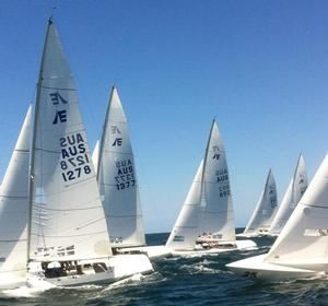 Etchells National Championship 2013, there was plenty of speed off the line in Race 6 photo copyright Bronwen Ince taken at  and featuring the  class
