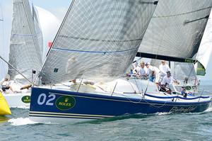 Farr 40 Barking Mad heads back uphill. photo copyright Sara Proctor http://www.sailfastphotography.com taken at  and featuring the  class