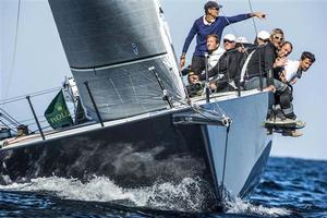 Francesco de Angelis and the crew of race winner B2 (ITA) on the approach to Malta - 2013 Rolex Middle Sea Race photo copyright  Rolex/ Kurt Arrigo http://www.regattanews.com taken at  and featuring the  class