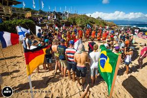 Hawaiian blessing at Ho'okipa seemed to do the trick - JP Aloha Classic 2013 photo copyright Si Crowther / AWT http://americanwindsurfingtour.com/ taken at  and featuring the  class