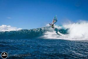 Josh Angulo in typical fashion found the biggest waves and went huge but lacked the fluidity of some of the new school and didn't make the final, now in 5th Josh is an amazing competitor and Ho'okipa legend, he will be charging in the Double and nobody would bet against him! - 2013 JP Aloha Classic photo copyright Si Crowther / AWT http://americanwindsurfingtour.com/ taken at  and featuring the  class