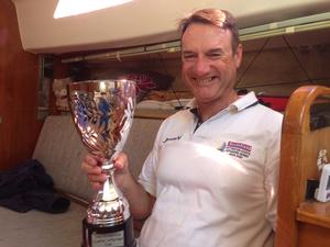 In the hands of the current holder, Robert Alder with the OCL Cup that will be stowed on OCL One for the New Year coastal sprint north photo copyright Bob McClung taken at  and featuring the  class