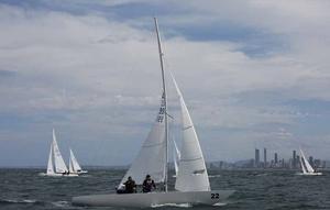 The Boat skippered by Jake Gunther, out on the course today in the Etchells National Championship practice race. photo copyright Michael Jennings taken at  and featuring the  class