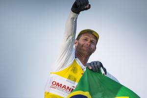  The Laser World Championships 2013 - Standard. Mussanah Oman The final day of racing, Robert Scheidt (BRA) shown here celebrating after winning the championships photo copyright Lloyd Images taken at  and featuring the  class