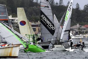 2 - Why are we going the wrong way - Australian 18 Footers League, Sunday 17 November, 2013 photo copyright Frank Quealey /Australian 18 Footers League http://www.18footers.com.au taken at  and featuring the  class