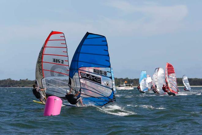 Brett Morris (AUS-8) goes for the port start in Race 9.  © Tam Hohnberg
