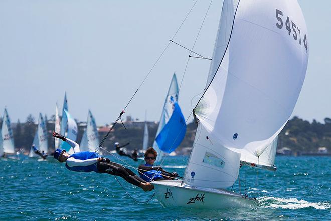 James Griffin and Conor Campbell aboard, Blaze It. - 420 Australian Championships ©  Alex McKinnon Photography http://www.alexmckinnonphotography.com
