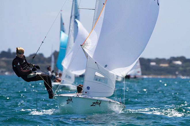 Sam Barnett and Zak Meron from NZL, sitting in third place for now. - 420 Australian Championships ©  Alex McKinnon Photography http://www.alexmckinnonphotography.com