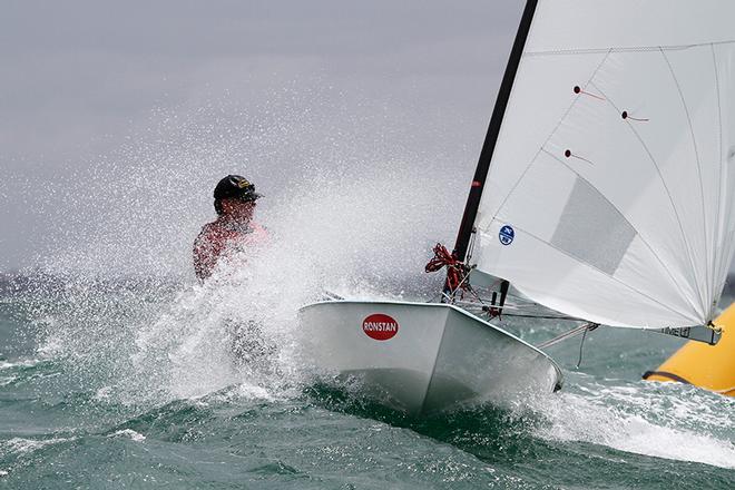 It is Michael Williams in amongst the spray. - OK Dinghy Interdominion Championship ©  Alex McKinnon Photography http://www.alexmckinnonphotography.com