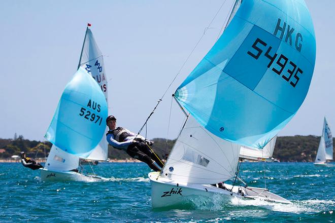 Callum Gregor and Hugo Christensson from Hong Kong are just behind their compatriots and sit in 18th place. - 420 Australian Championships ©  Alex McKinnon Photography http://www.alexmckinnonphotography.com