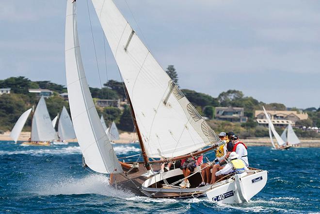 Sarah, from Division Two, heads back towards shore on that very sparkly water. - Gant Portsea Cup ©  Alex McKinnon Photography http://www.alexmckinnonphotography.com