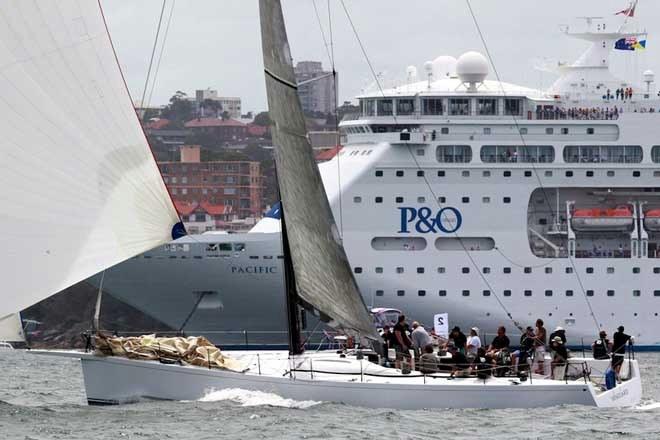 Vanguard had plenty of spectators when she took line honours in last year’s Australia Day Race to Botany Bay and return.  Australia Day Regatta 2014 © Howard Wright http://www.imagephoto.com.au