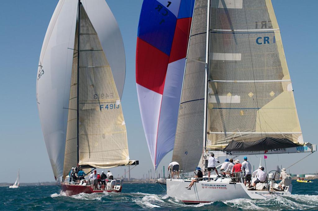 Optimus Prime trailed Charlotte in the early stages of the afternoon race - Cockburn Sound Regatta photo copyright Bernie Kaaks taken at  and featuring the  class