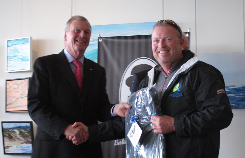 Tamar Yacht club member Richard Fisher won the Launceston to Triabunna Race trophy. - Launceston to Hobart Yacht Race 2013 photo copyright Peter Campbell taken at  and featuring the  class