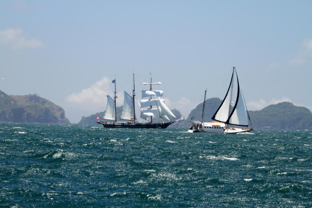 Spirit of NZ and Sylfia - 2014 Tall Ships Regatta, Bay of Islands, NZ photo copyright Steve Western www.kingfishercharters.co.nz taken at  and featuring the  class