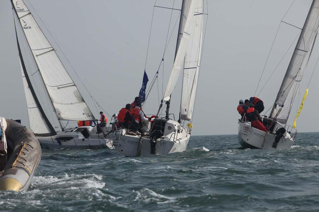 Two boat team racing - ‘Haofeng’ New Year’s Cup 2014 © Qingdao International Marine Club
