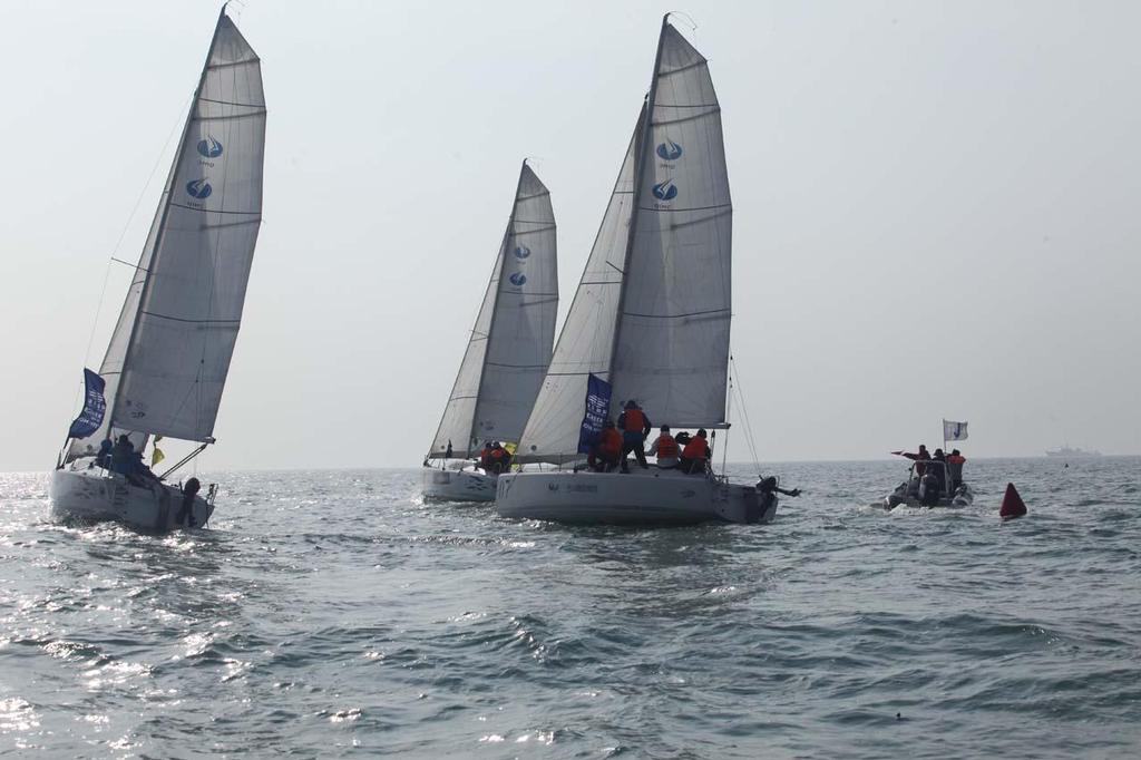 Two boat team racing - ‘Haofeng’ New Year’s Cup 2014 © Qingdao International Marine Club