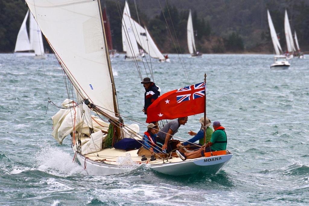 Moana after the finish - 2014 Mahurangi Regatta - Classic Yachts January 25, 2014 photo copyright Richard Gladwell www.photosport.co.nz taken at  and featuring the  class