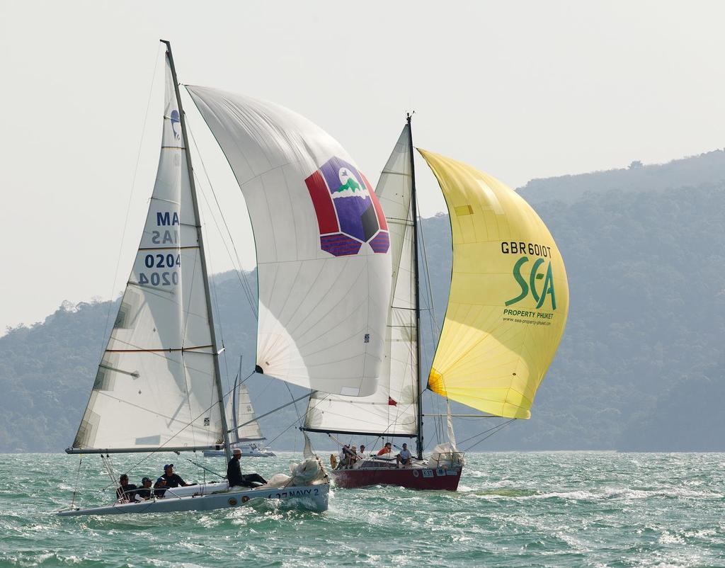 Blowy stuff for Platus. Royal Langkawi International Regatta 2014 photo copyright Guy Nowell http://www.guynowell.com taken at  and featuring the  class