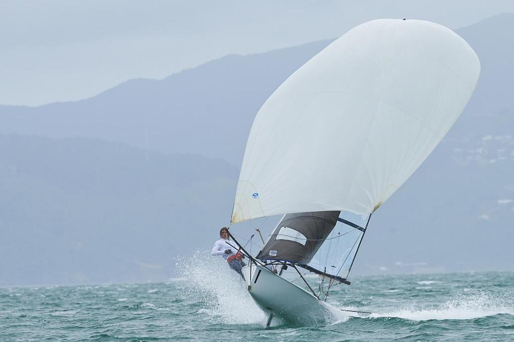 Adam Forbes and Maclean Paton (AUS) 12ft Skiff Interdominions, Day 4, Worser Bay, Wellington, NZ © Garrick Cameron http://www.studio5.co.nz/