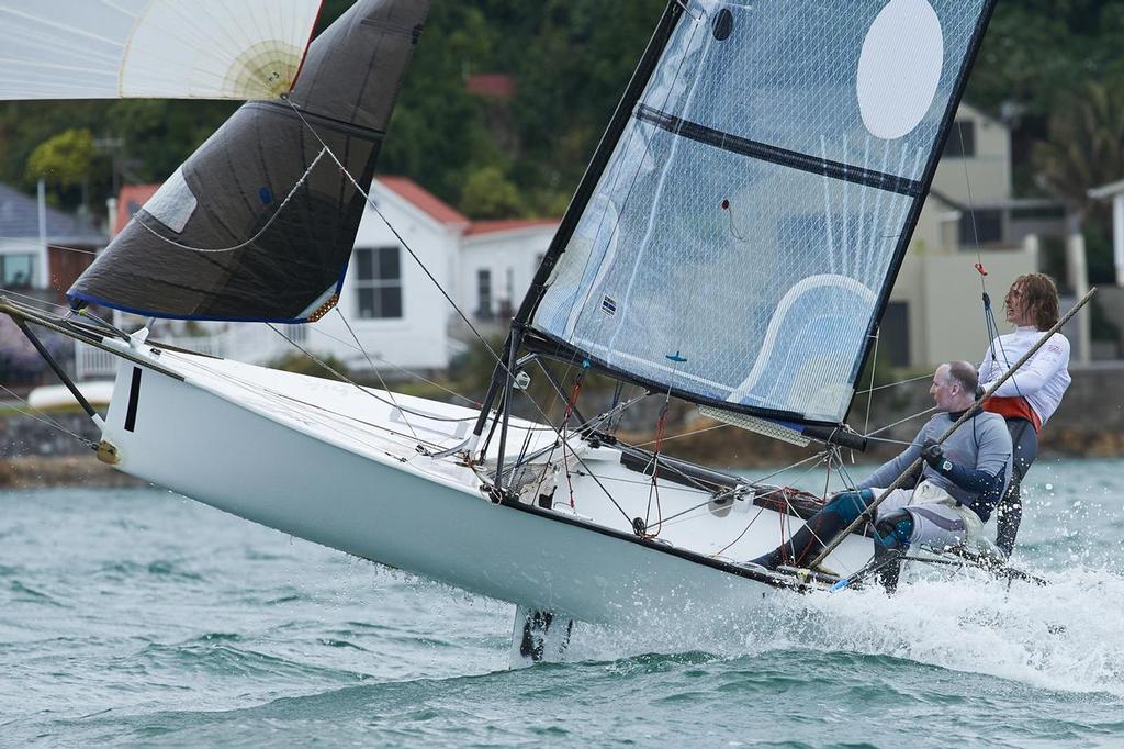 Adam Forbes and Maclean Paton (AUS) 12ft Skiff Interdominions, Day 4, Worser Bay, Wellington, NZ © Garrick Cameron http://www.studio5.co.nz/