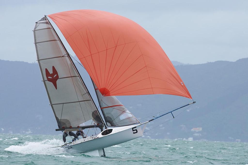 Peter Polec and James McCrudden (AUS) -12ft Skiff Interdominions, Day 4, Worser Bay, Wellington, NZ © Garrick Cameron http://www.studio5.co.nz/