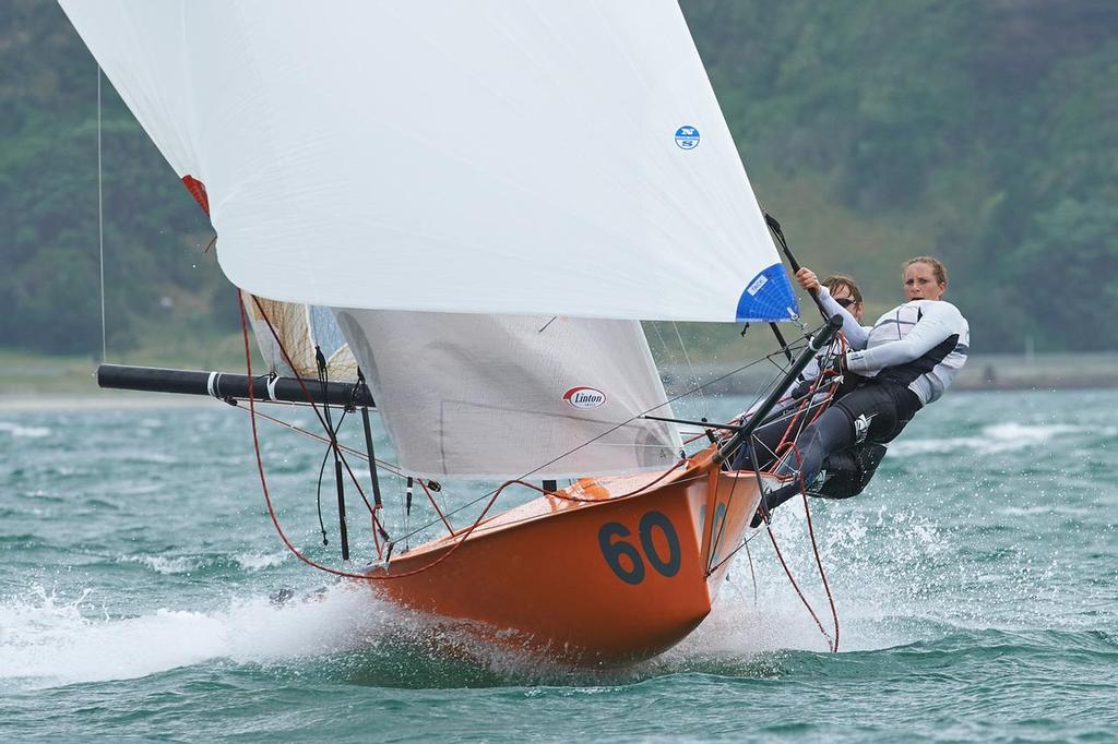 Jason Parkin and Mel Parkin (NZL) 12ft Skiff Interdominions, Day 4, Worser Bay, Wellington, NZ photo copyright Garrick Cameron http://www.studio5.co.nz/ taken at  and featuring the  class