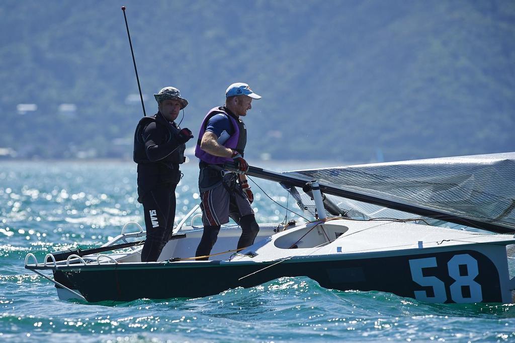 Leon Oliver and David Rolfe (NZL) - 12ft Skiff Interdominions, Day 6, Worser Bay, Wellington, NZ photo copyright Garrick Cameron http://www.studio5.co.nz/ taken at  and featuring the  class