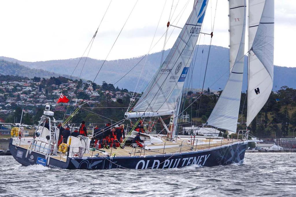 Old Pulteney at the start of race 7 in the Clipper Round the World, from Hobart to Brisbane, leaving from Constitution Dock in Hobart, Thursday, Jan. 2, 2014. photo copyright AAP Image / Heath Holden taken at  and featuring the  class