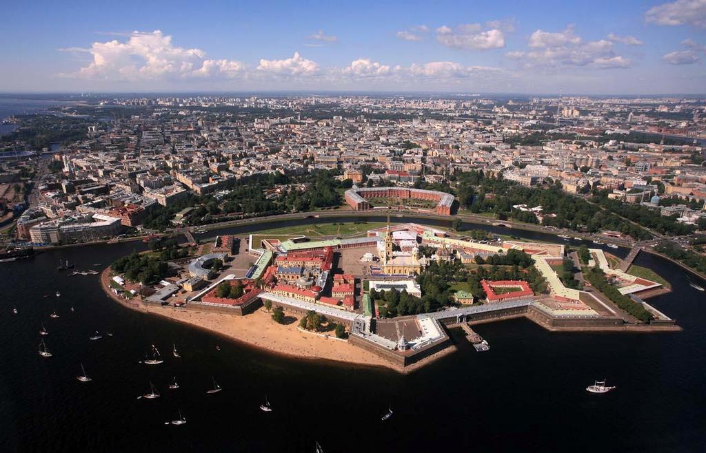 An aerial view of the Act 4, Saint Petersburg stadium in Russia, where the Extreme 40 fleet will race on 26-29 June 2014. ©  Sergey Bystrov http://www.yacht-club-spb.ru/