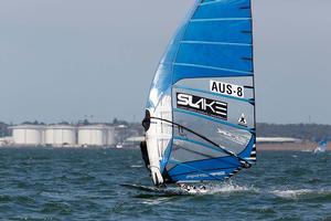 Brett Morris (AUS-8) downwind. photo copyright Tam Hohnberg taken at  and featuring the  class