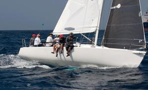 Peter Lewis and team on the J/105 Whistler enjoyed a tough day on the racecourse to take third place which leaves them in third place overall after two days. - Mount Gay Round Barbados Race Series 2014 photo copyright Peter Marshall taken at  and featuring the  class