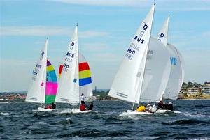 Fleet downwind on Day 5 of the Prince Philip Cup - Australasian Dragon Championship photo copyright  Rick Steuart / Perth Sailing Photography http://perthsailingphotography.weebly.com/ taken at  and featuring the  class