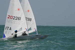 Italian Gianfranco Planchestainer retains lead on day 2 of the 2013 Laser Radial Youth World Championships photo copyright  Munther Al Zadjali http://omanlaserworlds2013.com/ taken at  and featuring the  class