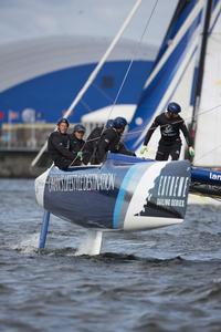 The Extreme Sailing Series 2013, Act 7, Cardiff.The Wave, Muscat skippered by Leigh McMillan (GBR)  - The Wave, Muscat signs new Extreme Sailing partnership with Oman Sail photo copyright Mark Lloyd http://www.lloyd-images.com taken at  and featuring the  class