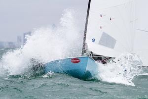 Nigel Mannering makes a real splash of it. - OK Dinghy Interdominion Championship photo copyright  Alex McKinnon Photography http://www.alexmckinnonphotography.com taken at  and featuring the  class