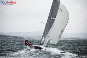 Rock Hard under gennaker  - VX One Championships in Lake Macquarie 2014 photo copyright Beth Morley - Sport Sailing Photography http://www.sportsailingphotography.com taken at  and featuring the  class
