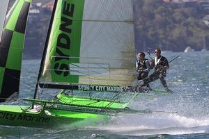 dave witt's sydney city marine - Australian 18ft Skiff Championship photo copyright Frank Quealey /Australian 18 Footers League http://www.18footers.com.au taken at  and featuring the  class