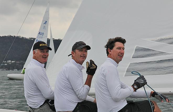 Miles, Crowle and Sampson had a good third race. - Garmin NSW Etchells Championship ©  John Curnow