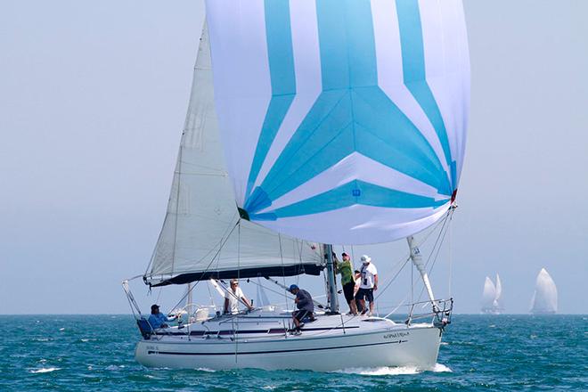 Instant Karma under kite on her way to winning Division Blue for the day. - Club Marine Series © Teri Dodds http://www.teridodds.com