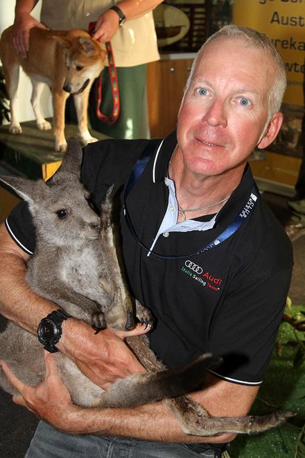 Riccardo Simoneschi with a wallaby  from Jirrahlinga Koala and Wildlife Sanctuary.   © Teri Dodds