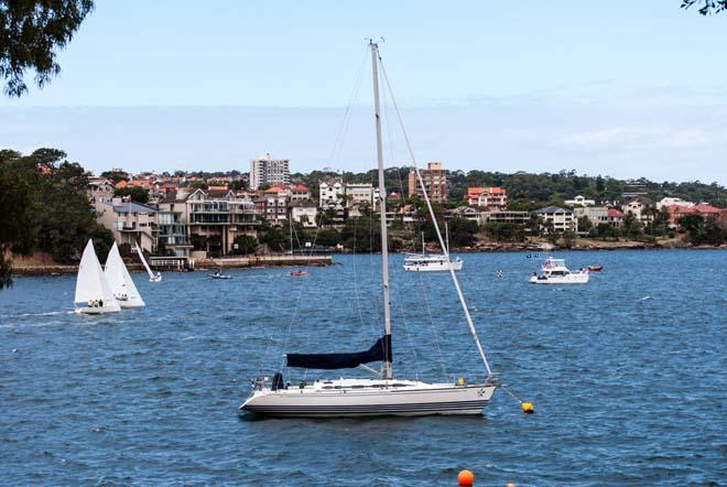 View of the Hardy Cup racing today from the Royal Sydney Yacht Squadron © Mitch Watkins