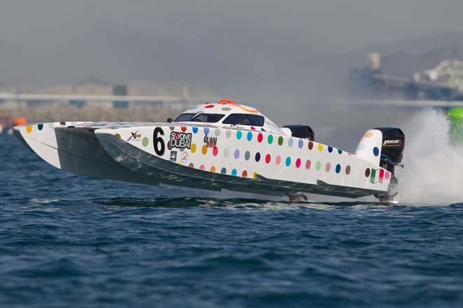 UIM Skydive Dubai XCAT World Series 2014, Fujairah GP Round 2 - Six ©  Simon Palfrader/WPPA http://www.xcatracing.com/