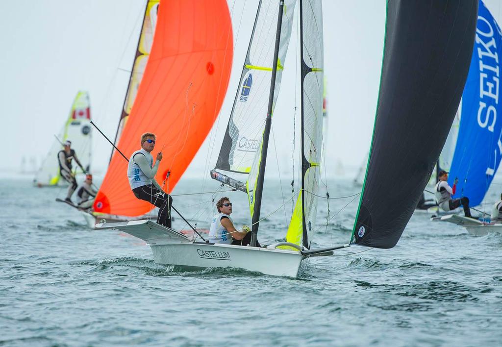 Carl P Sylvan, Otto Hamel, SWE 16 49er GÃ¶teborg - ISAF Sailing World Cup Miami 2014 Day 5 photo copyright Walter Cooper /US Sailing http://ussailing.org/ taken at  and featuring the  class