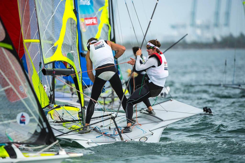 Brad Funk and Trevor Burd (USA), 49er - 2014 ISAF Sailing World Cup Miami day 5 photo copyright Walter Cooper /US Sailing http://ussailing.org/ taken at  and featuring the  class