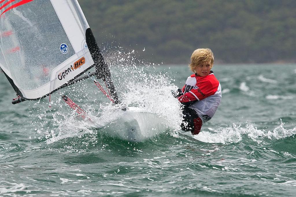 Liam Hazell piercing through the chop. - 2014 AUS O'PEN CUP photo copyright Jennifer Medd taken at  and featuring the  class