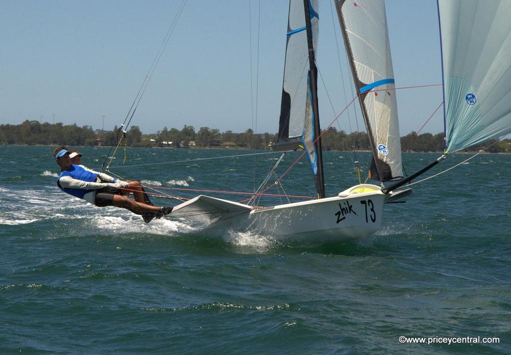 49erFX winners Harry Price and Angus Williams sailing Happy As Larry © David Price